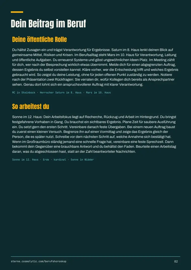 Miriams Muster-PDF, Seite 2: öffentliche Rolle und Arbeitsstil